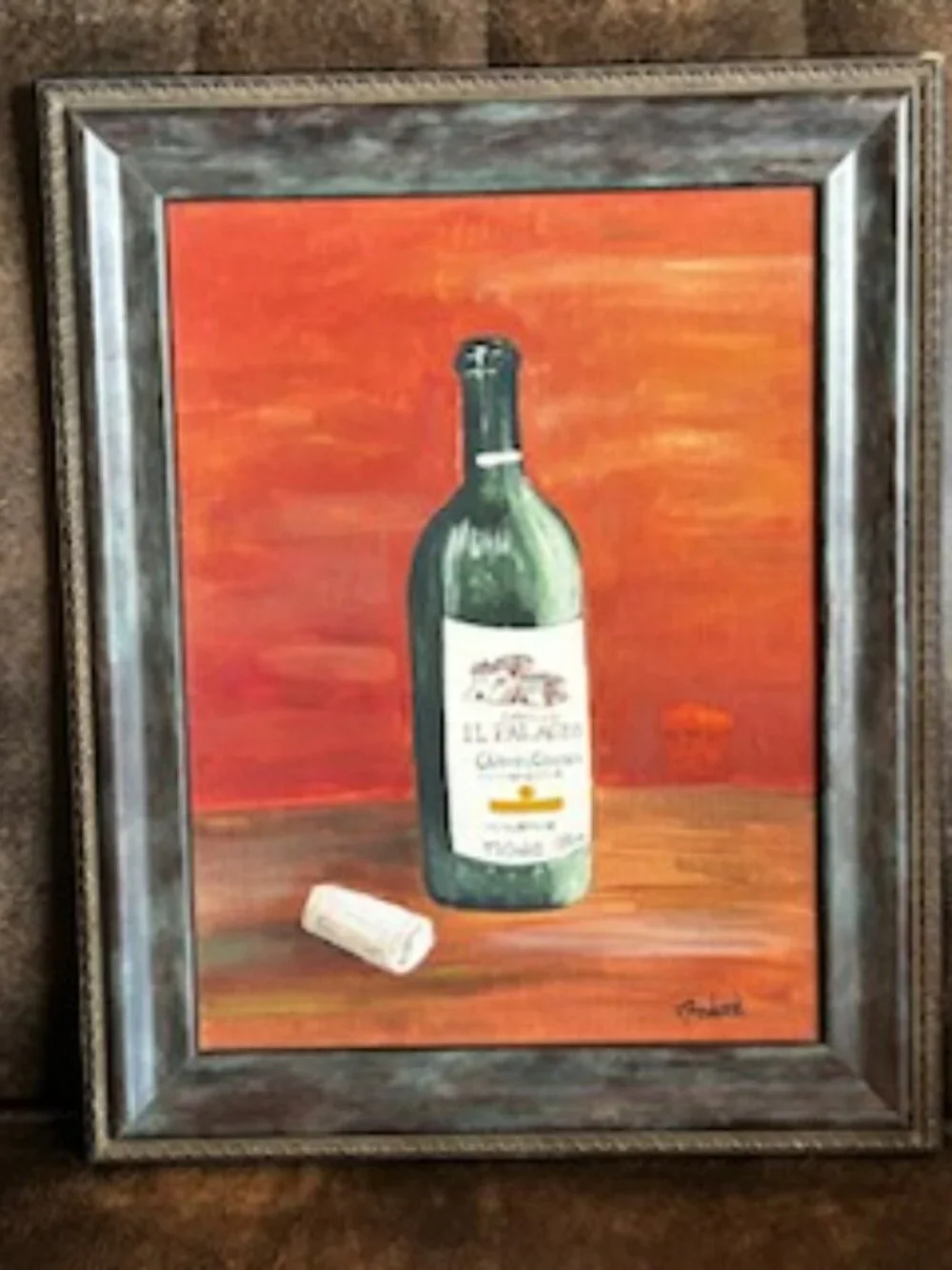 Vintage Signed Vineyard Still Life Framed Painting